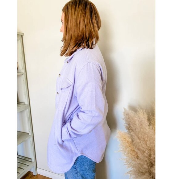 RD Style Lavender Purple Blaire Shacket Longsleeve Shirt Jacket Women's Medium - Picture 3 of 16